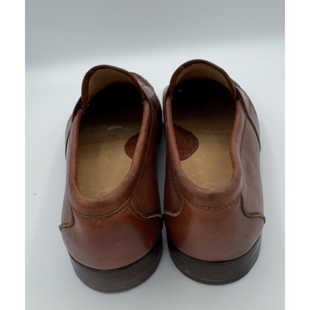 Footjoy FJ Dress Shoes Cognac Brown Leather Penny Loafers USA Men's Size 9.5 EE - Picture 5 of 7